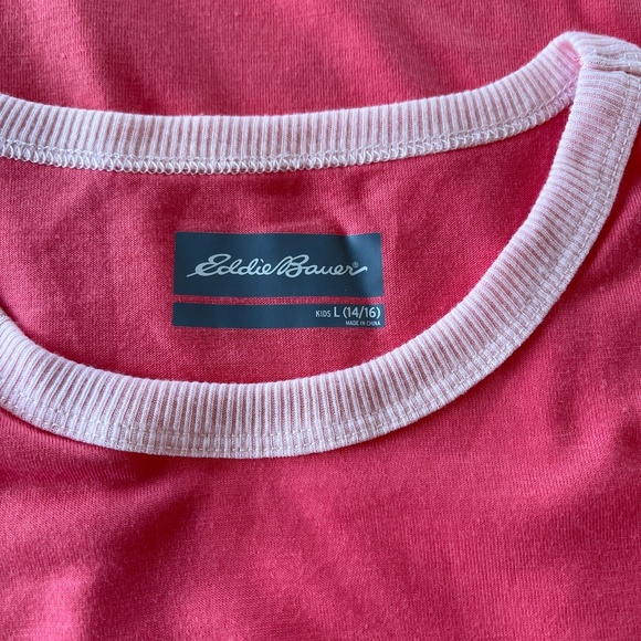 EDDIE BAUER Girl's "Let's Go Wild" Pajama Top Long Sleeve Large 14-16 PJs Sleep - Picture 2 of 5